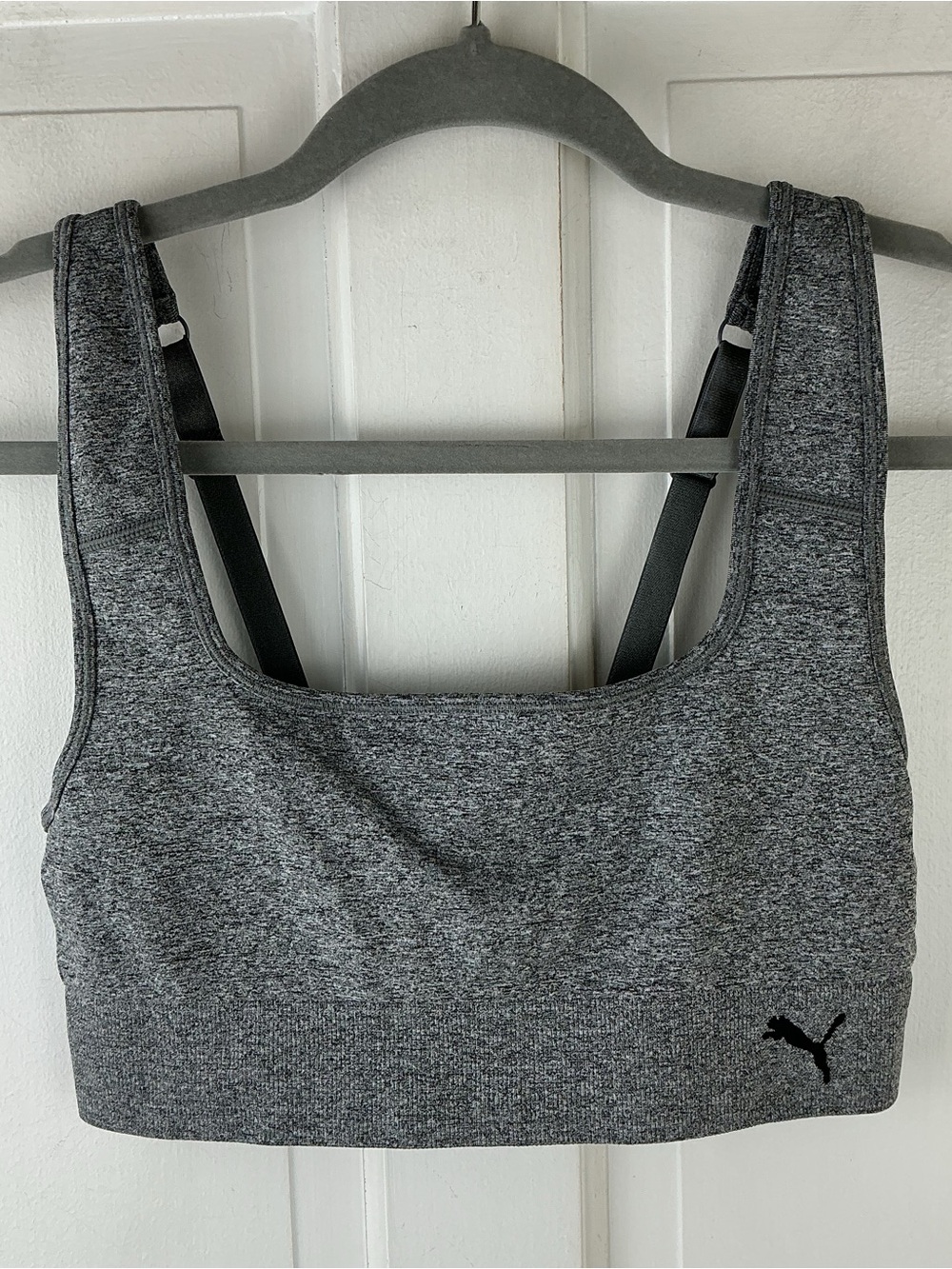 Puma Sports Bra Gray Heather Crop Tank Size L